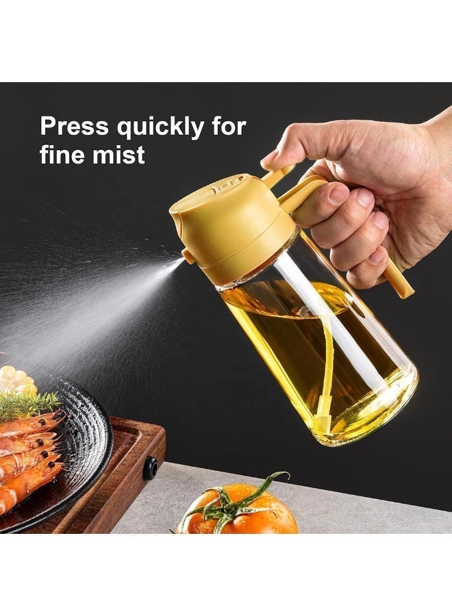 2-in-1 Olive Oil Sprayer & Oil Dispenser Bottle , Dual-Function Glass Spray & Pour for Air Fryer - Multicolor - Image 2